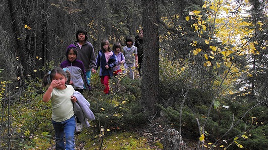 children-hiking